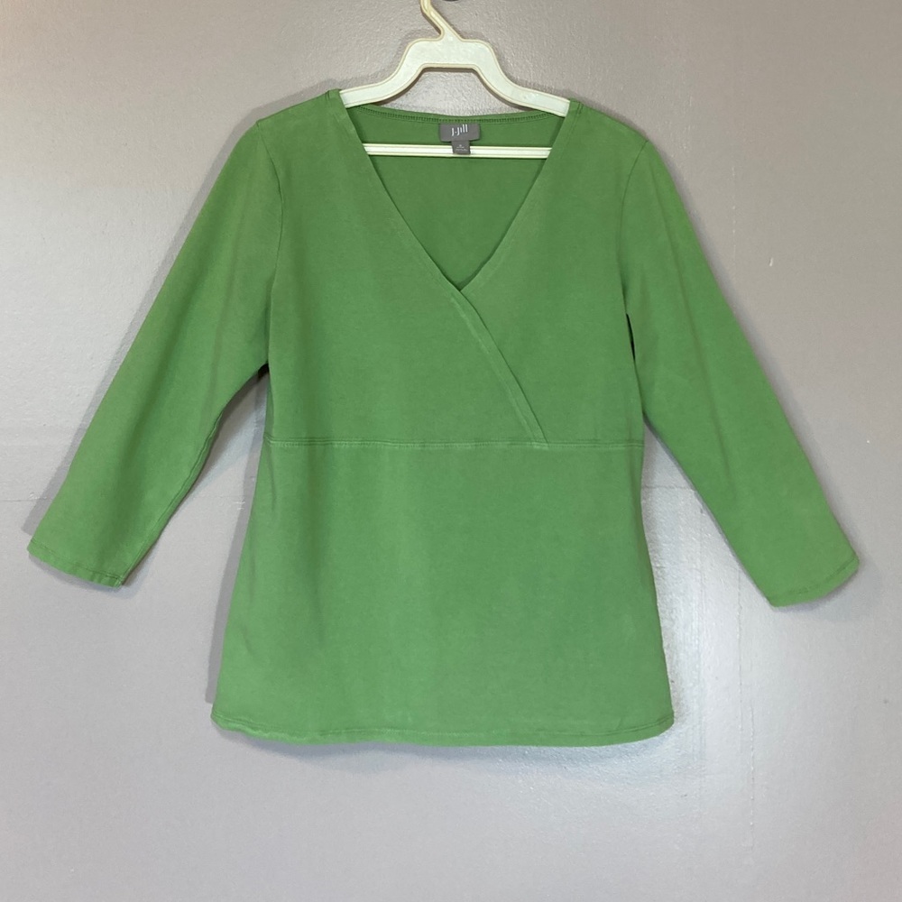 Green J.Jill crossover top, small petite